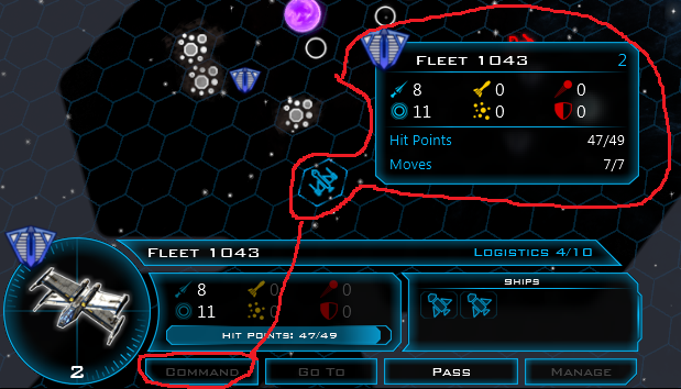 Fleet 'Command' control greyed out