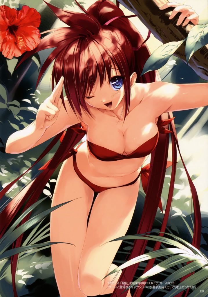 Anime Girl Red Bikini Pictures, Images and Photos