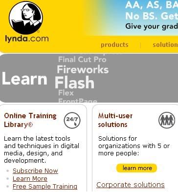 Lynda.com - Tutoriais - Abre noutra janela