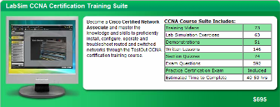 proficiently install, configure, operate and troubleshoot routed and switched networks through the TestOut CCNA certification training course.