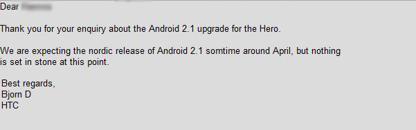 Android 2.1 update