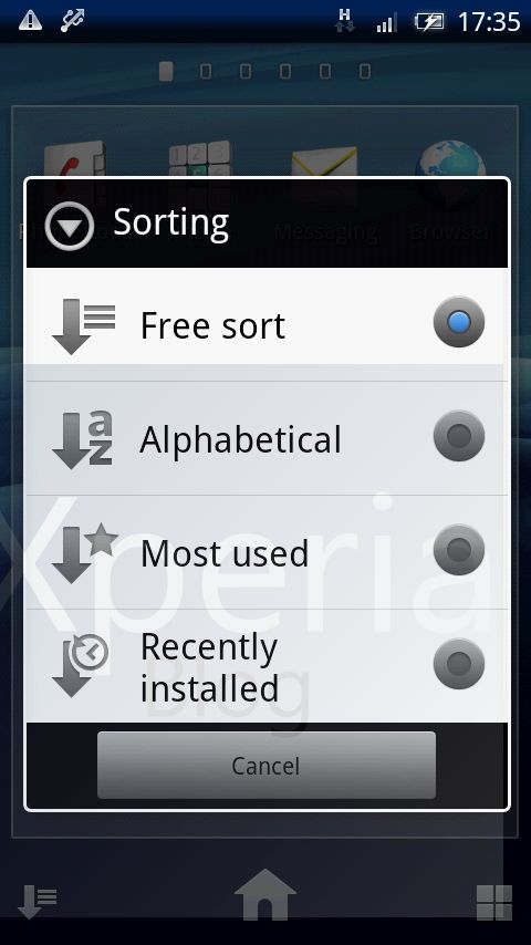 Xperia arc Home Launcher