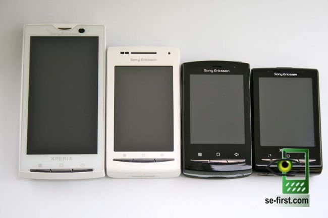 Xperia X8 sized up against the X10