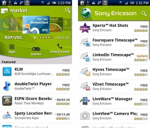 Sony Ericsson launches own channel on Android Market