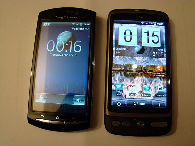 Xperia Neo sized up against the HTC Desire