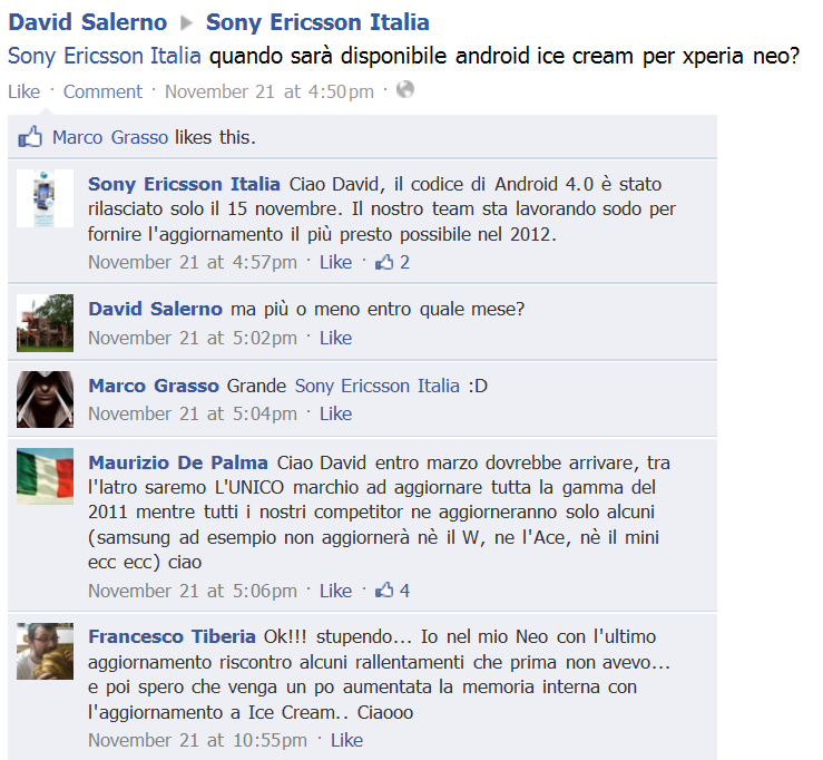 SE Italy says Android 4.0 ICS coming to Xperia devices by March 2012