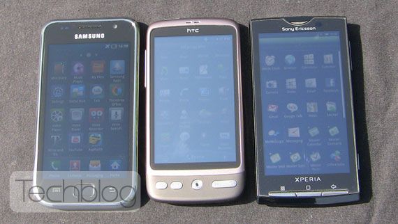 Xperia X10’s LCD versus AMOLED and Super AMOLED in direct sunlight