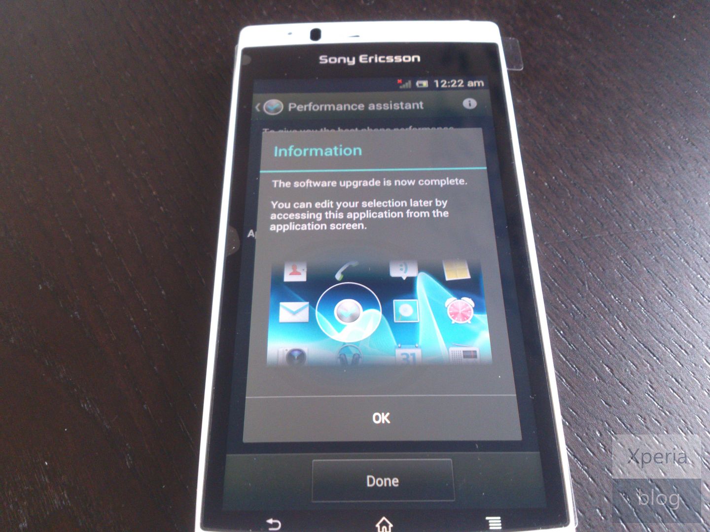 Xperia ICS first boot