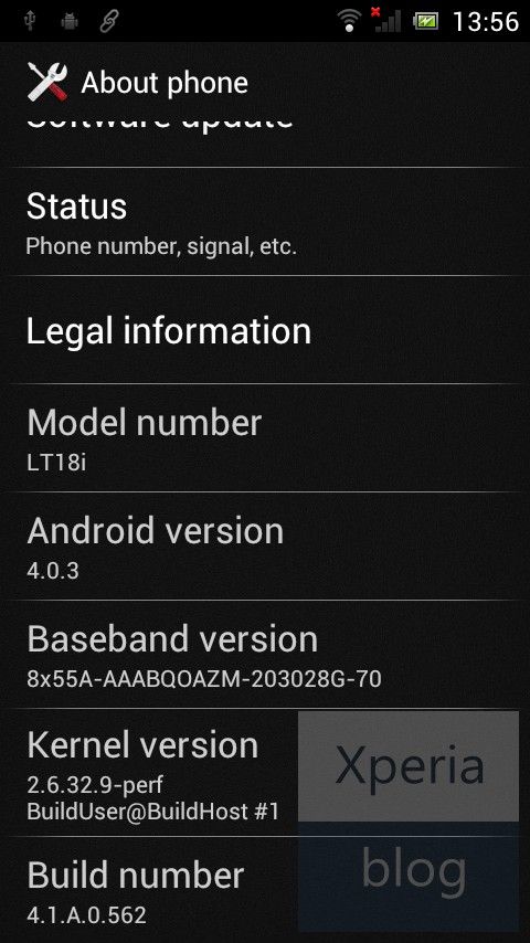 Xperia ICS first boot