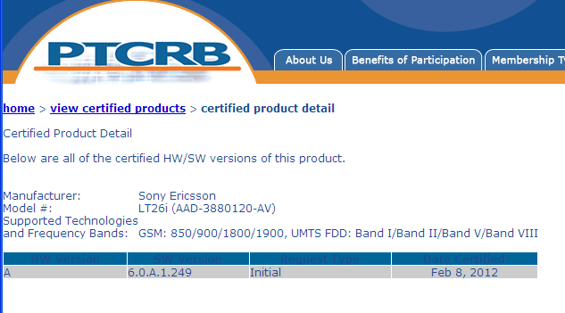 First Xperia S and Xperia NX firmware certified by PTCRB