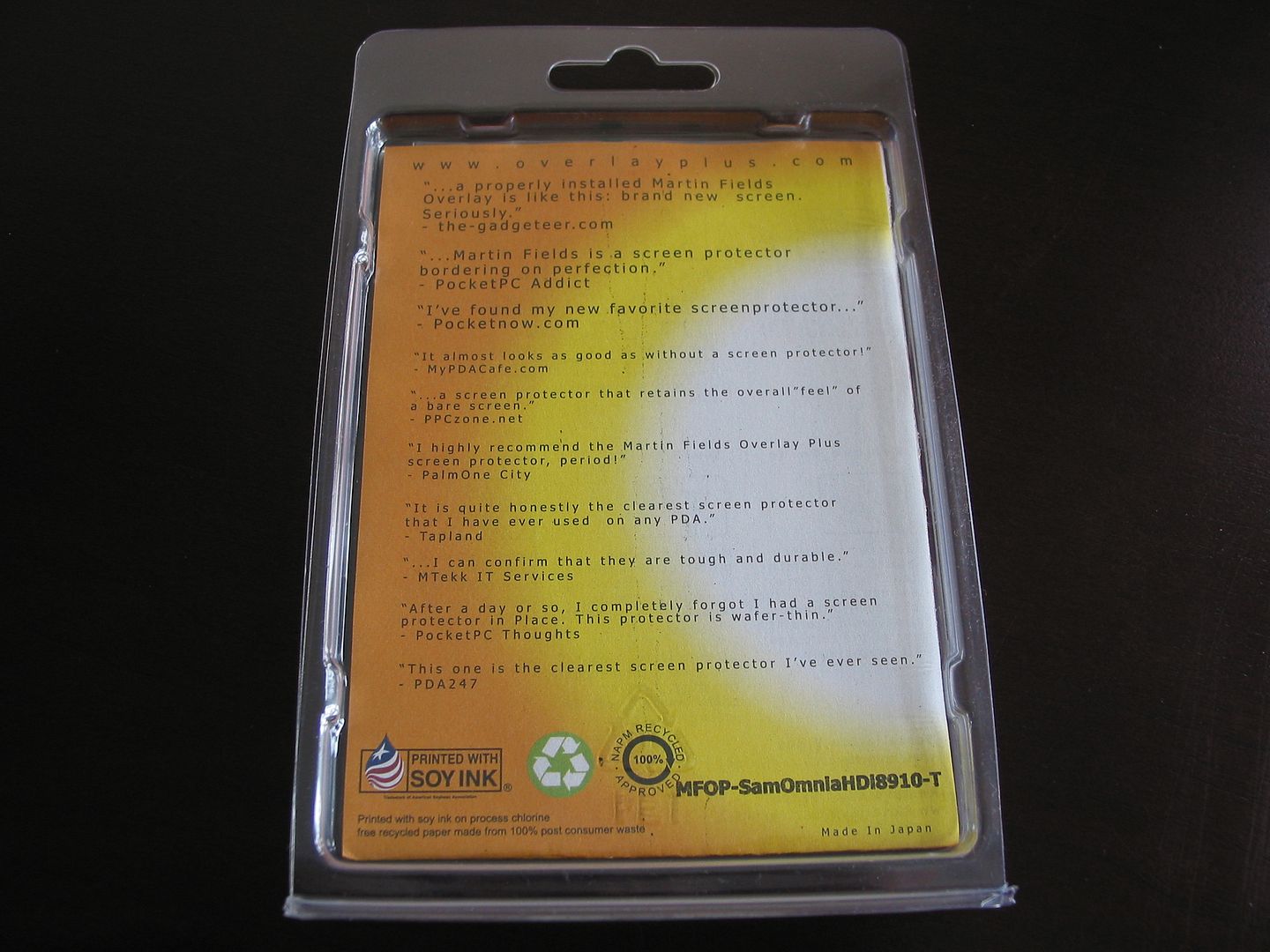 Samsung i8910 Omnia HD Martin Fields Screen Protector