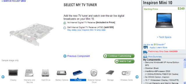 Dell Mini 10 TV Tuner