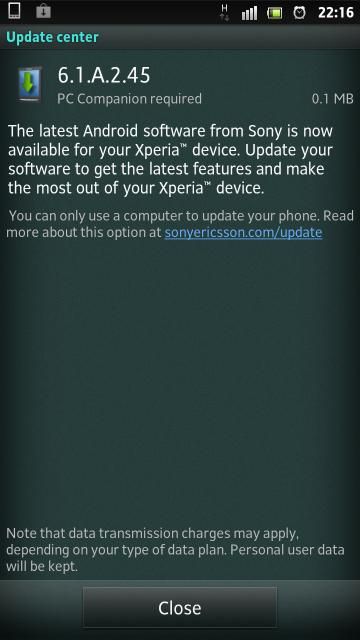 New Xperia S firmware
