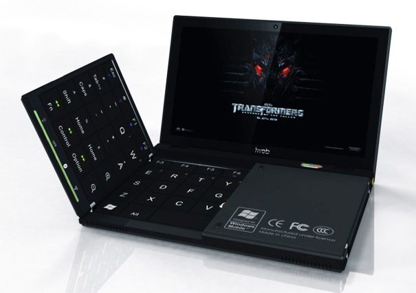 Concept netbook design with fold-out keyboard