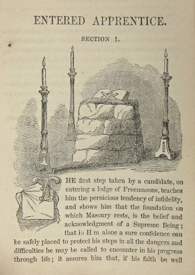 1860 ANTIQUE FREEMASONRY HAND BOOK Occult MASONIC FRATERNAL GUIDE Blue