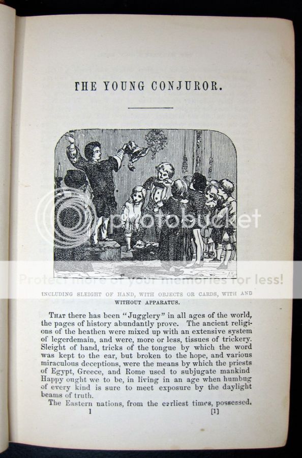 1870 Antique Magic Book Magician Secrets Occult Conjuring Art Tricks Illusions