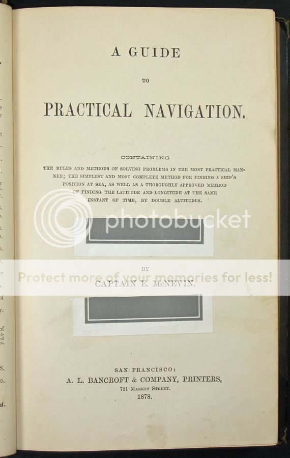 1878 Antique SAILING NAVIGATION GUIDE Seamen MARINERS COMPASS Sailors 