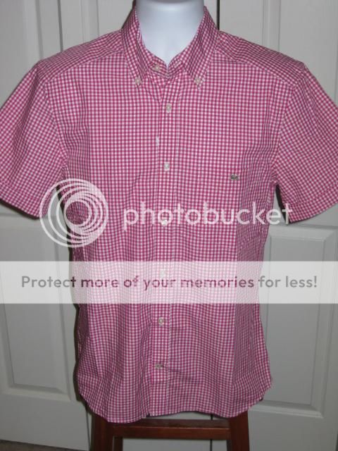 Mens Lacoste S/S Modern Fit Button Down SM MED 3XL NWT  